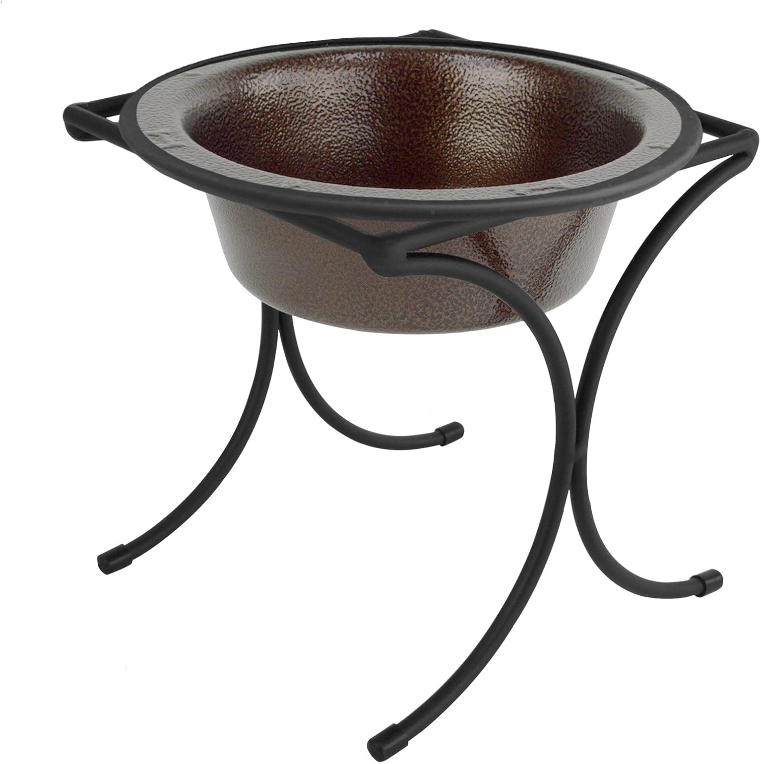 Platinum Pets Bistro Single Diner Feeder with Stainless Steel Dog Bowl, Large, Copper Vein