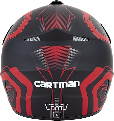 Miniatura 3 de CARTMAN Casco para adultos de bicicleta de tierra, casco de motocicleta de cara completa aprobado por el DOT, mate negro y amarillo para motocross,