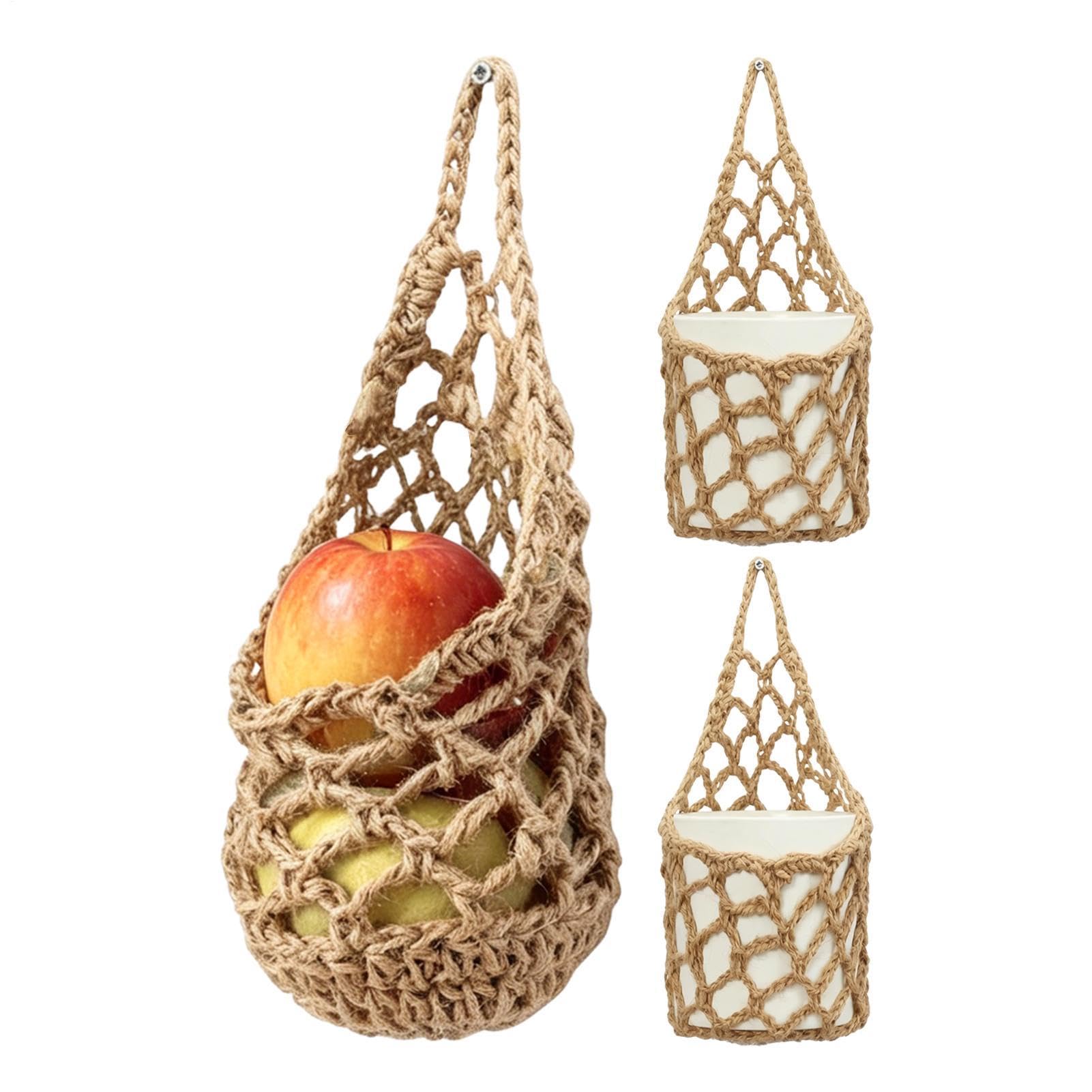 Corde de coton bohème suspendue et panier de rangement mural pour couloir et décoration intérieure