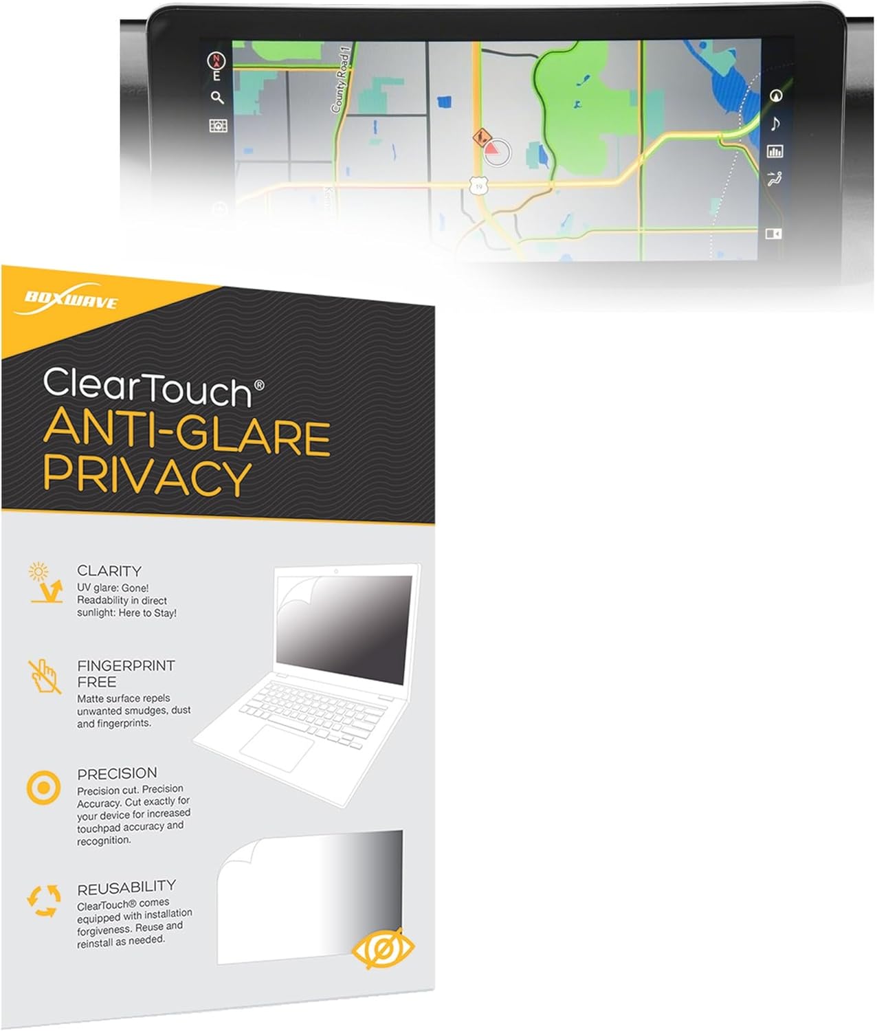BoxWave Screen Protector Compatible with Lexus 2024 RC 350 Display (8 in) - ClearTouch Anti-Glare Privacy (2-Pack), Privacy Screen Protector Flexible Film Anti-Glare