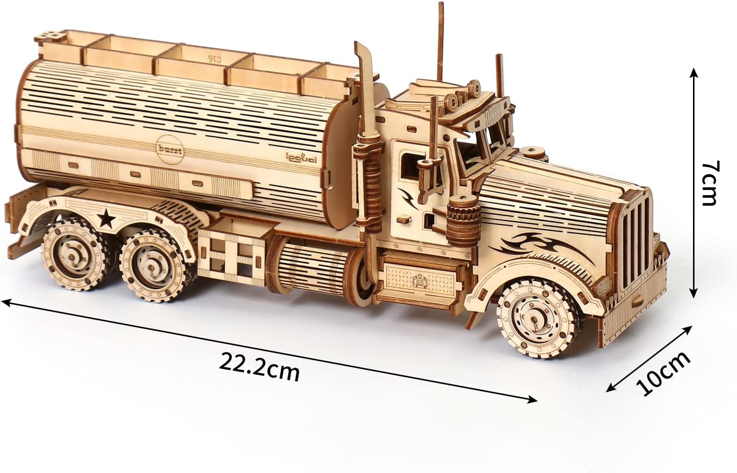 Cuteefun 3D Wooden Puzzle, Tanker Truck, Mechanical Model Kits for Adults to Build Wooden Mechanical Construction Set - Image 3
