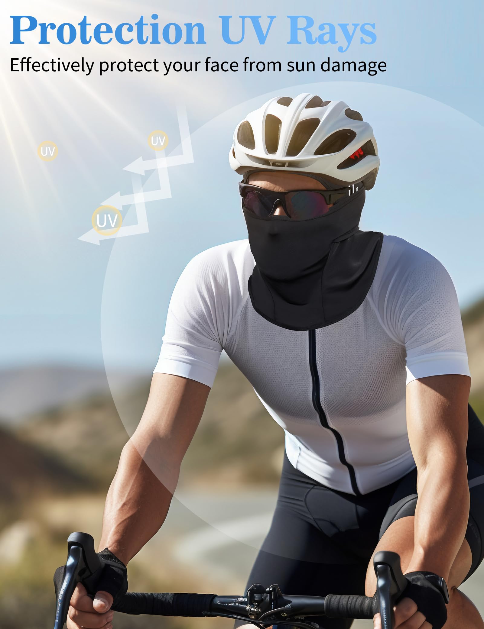 Becellen Passamontagna Moto, Nera Estivo Sottocasco Traspirante Elastico Cappello Passamontagna Ciclismo Unisex Antivento Balaclava per Uomo Donna Sport all'Aria Aperta
