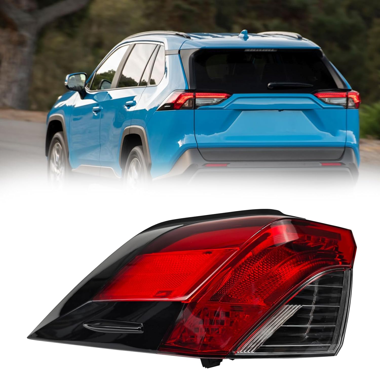 Tail Light Rear Brake Lamp For Toyota RAV4 2019 2020 2021(Left Driver Side), Outer Brake Tail Lamp Replace 81550-0R090 T02804148