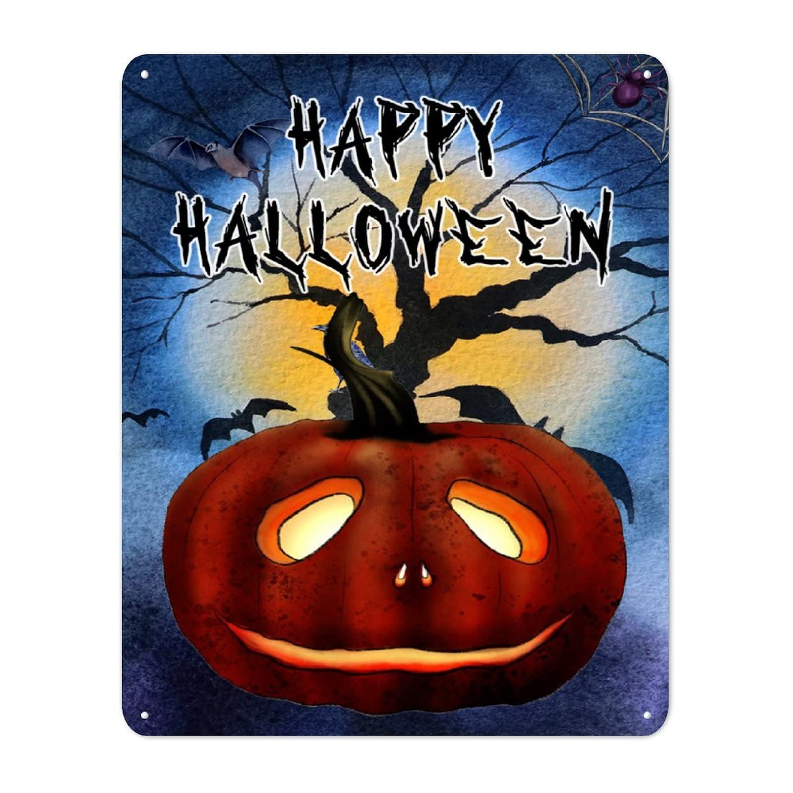 Décoration murale amusante Happy Halloween en métal facile à monter pour sublimer vos murs