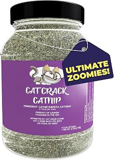 Cat Crack Catnip, Zoomie-Inducing Cat Nip Blend, North American Made & 100% Natural, Safe & Non-Addictive Catnip Treats Used to Supplement Cat Nip Toys, Spray, & Accessories (4 Cups)