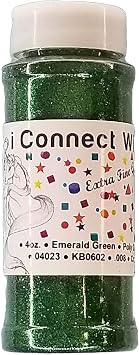 iConnectWith Glitter Emerald Green Dark Green, Extra Fine Polyester Glitter; Multi-use for Crafts, Decorations, Nail Art, Makeup, Tumblers, Resin Art, and DIY Projects