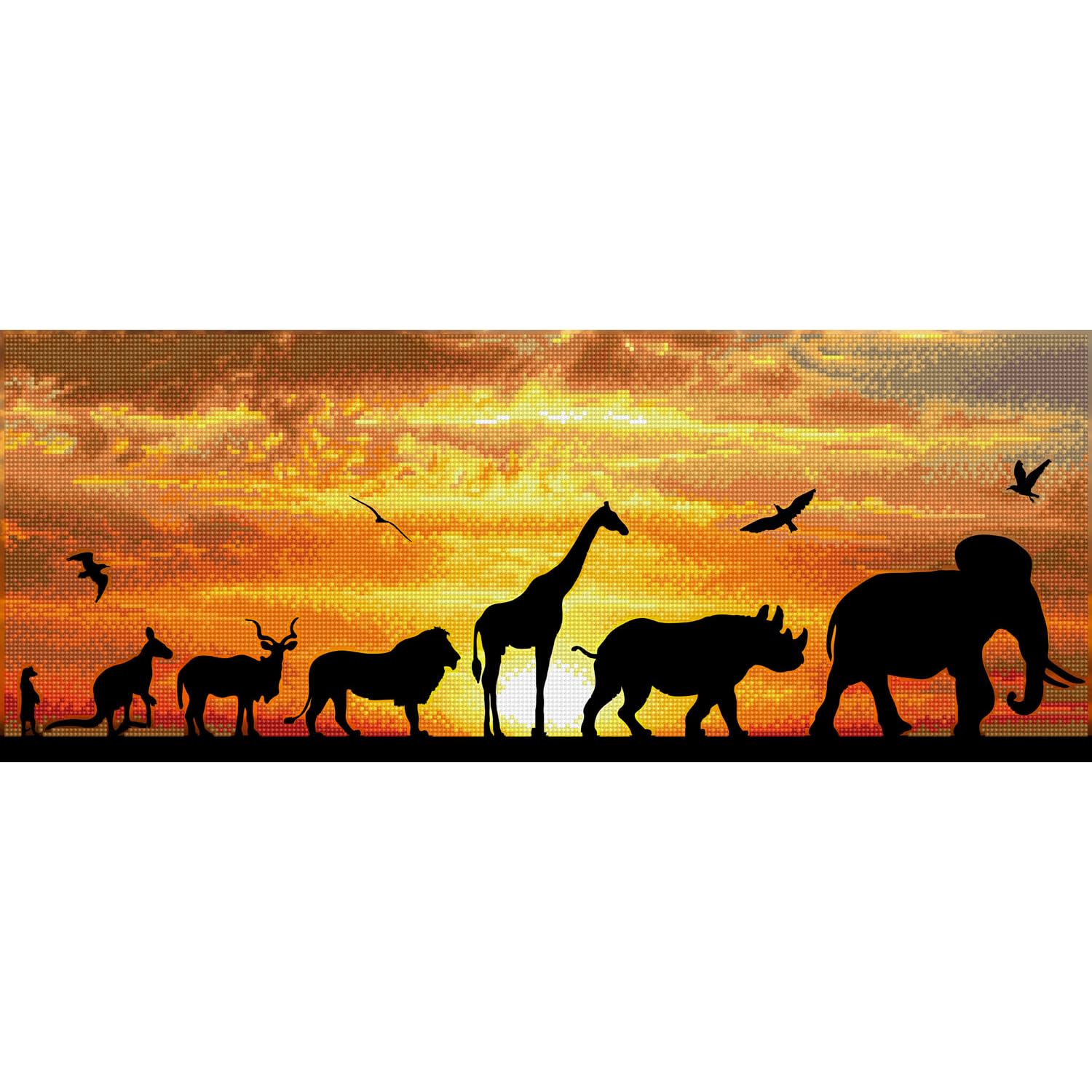 DIAMOND DOTZ DD9.055 - Kit per pittura con diamanti 5D in stile africano, set creativo con 18.910 pietre a mosaico diamantate, circa 72 x 22 cm, kit fai da te per adulti e bambini a partire da 8 anni