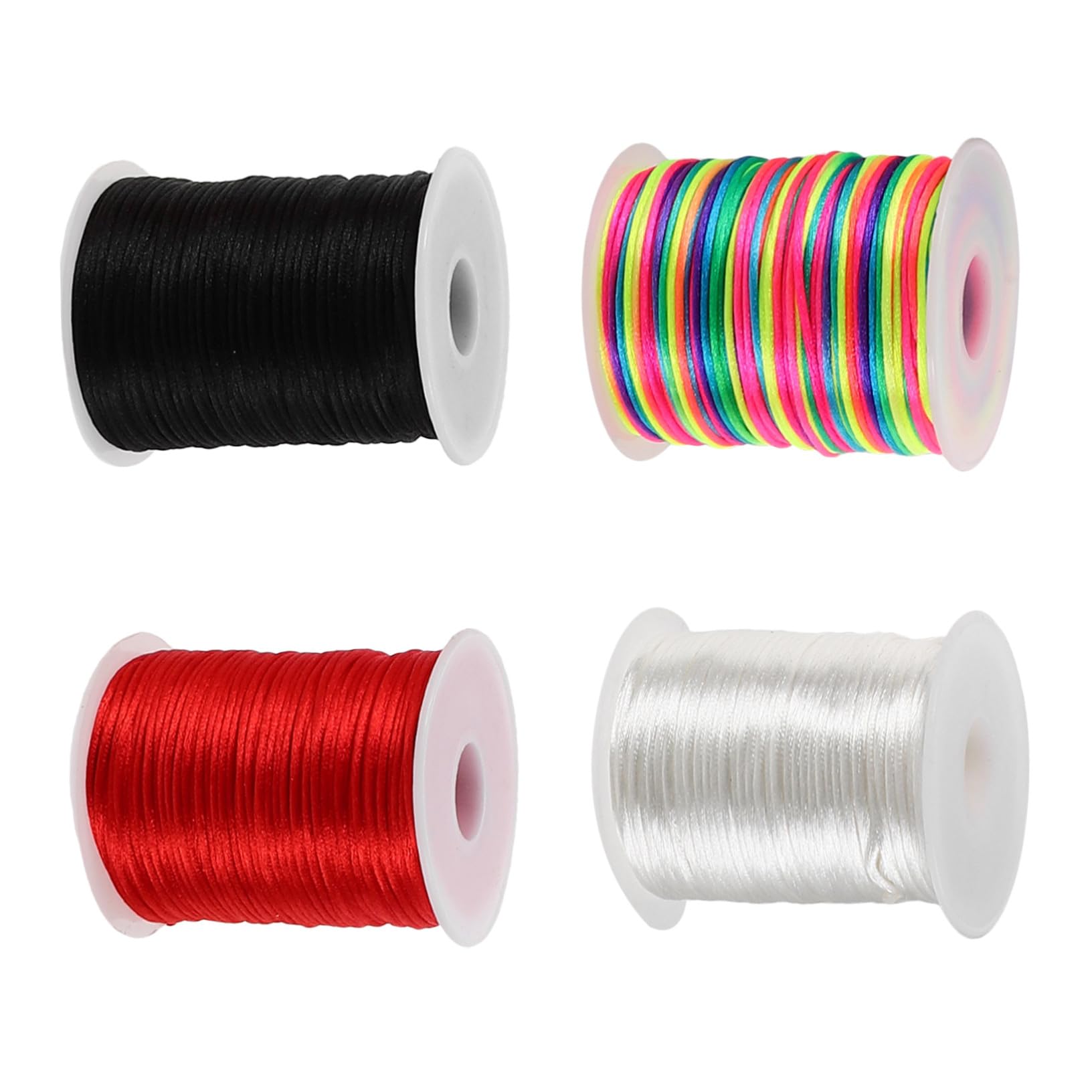 HOMSFOU 4rotoli Cordino in Poliestere Cerato per Creazione di Gioielli Corda Intrecciata per Braccialetti e Collane Spago Artigianale per Progetti Fai da Te Forniture per Perline