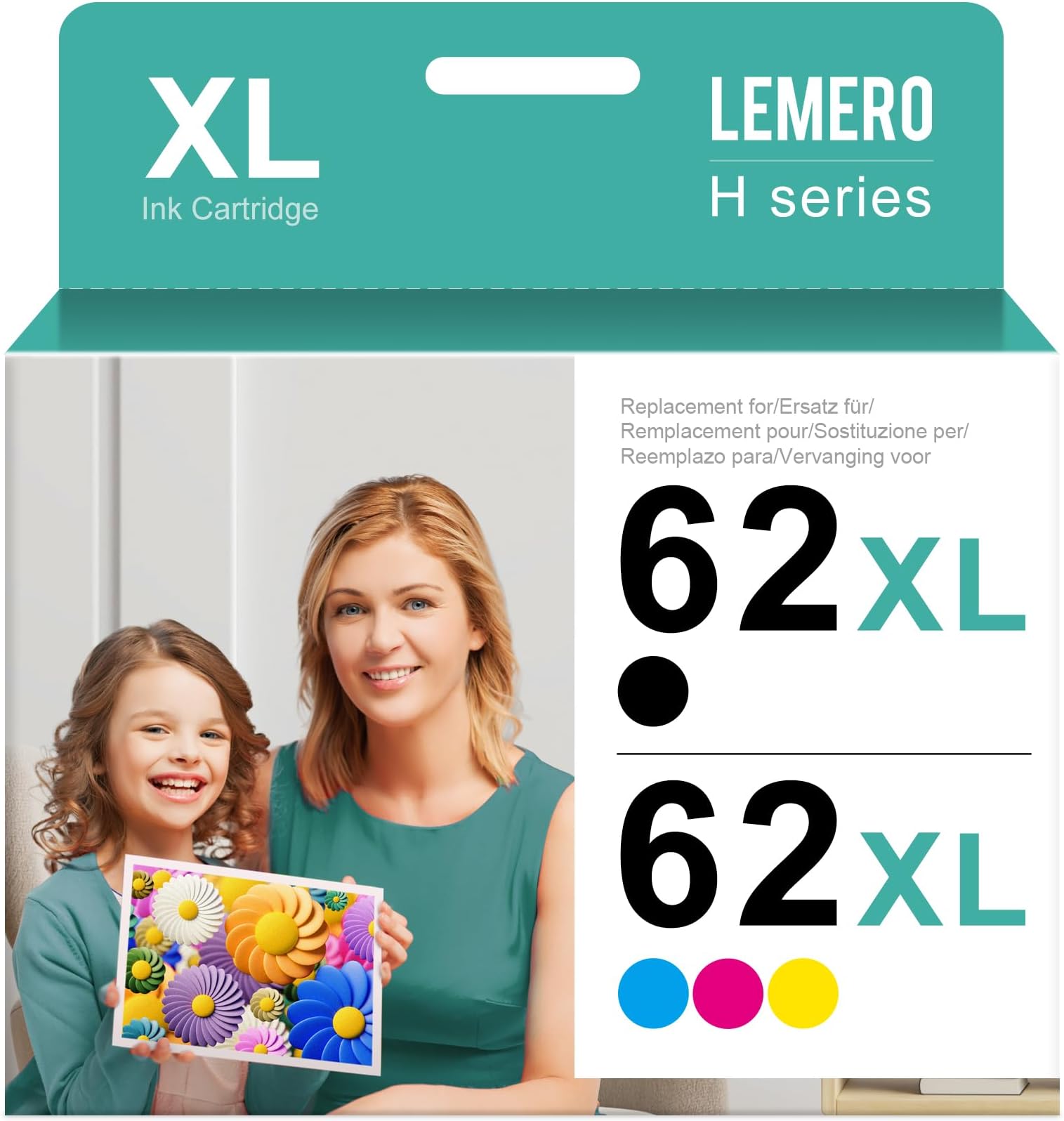 Cartucce HP 62XL Nero Alta Capacità 2-Pack | Sostituzione Per HP ENVY 5540 E OfficeJet 5740 (750 Pagine)
