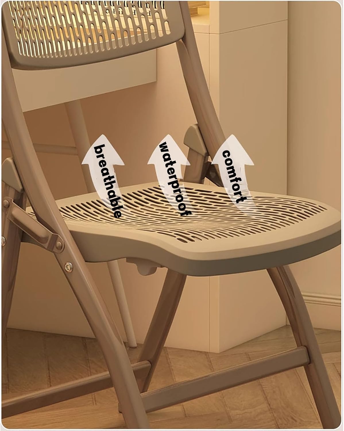 Plastic Stackable Folding Chairs,Stackable Folding Dining Chair Portable Event Chair Comfortable Breathable Mesh Seat Event Chair for Bedroom and Living Room,C,46x54x85cm(18x21x33inch)