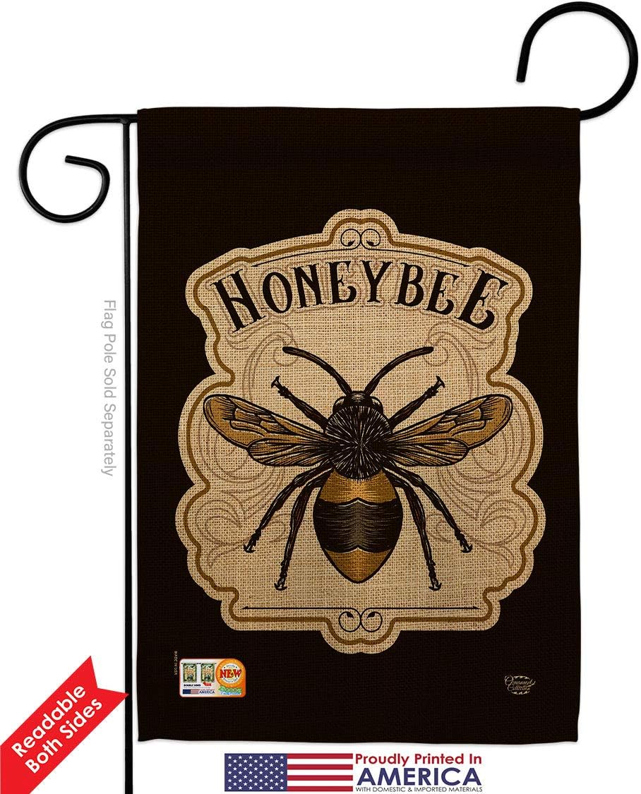 Bee Garden Flag Set Wall Hanger Friends Butterfly Ladybugs Dragonfly Springtime Insect Natural Wildlife Small Decorative Gift Yard House Banner Double-Sided Made in USA 13 X 18.5