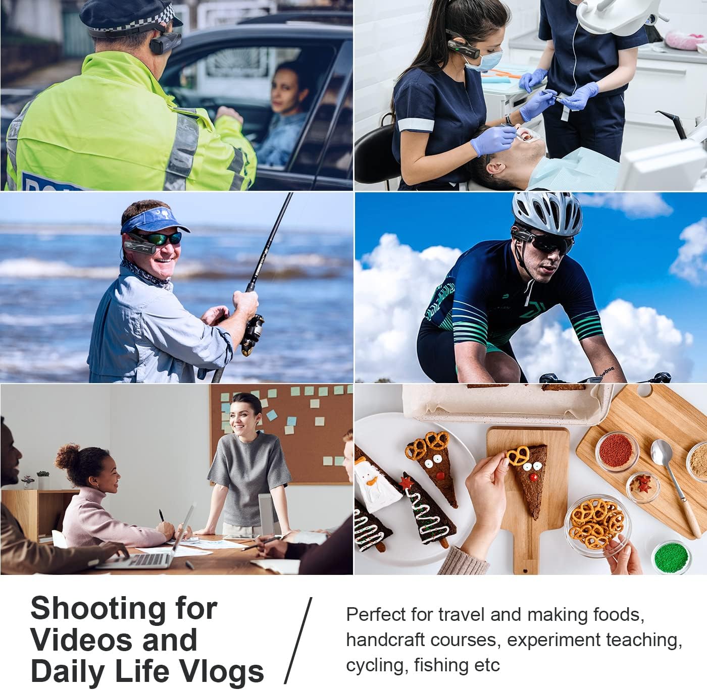 ORDRO EP8 4K Video Camera Hands Free Wearable Vlog Camera 4K 60FPS UHD Head Mounted Video Camera with 2.0 Gimbal Stabilizer, Remote Control, 64G Micro Memory Card(Black)