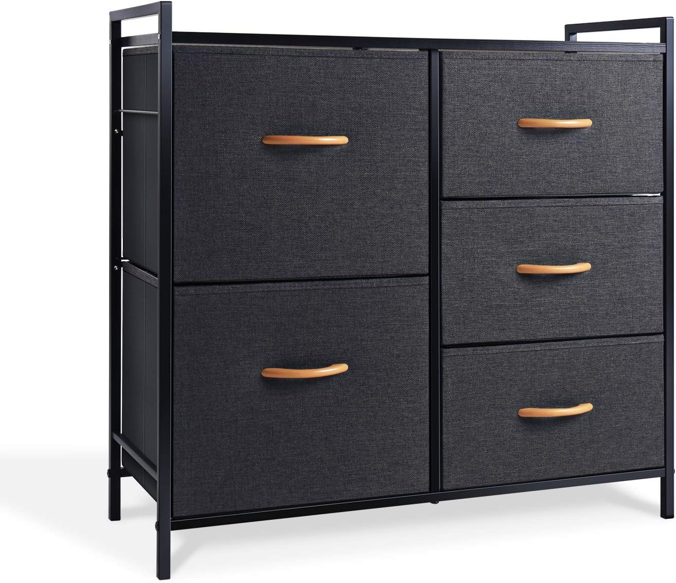 ROMOON Dresser Organizer with 5 Drawers, Fabric Dresser Tower for Bedroom, Hallway, Entryway, Closets - Dark Indigo
