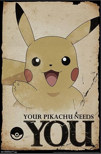 Miniatura 2 de Trends International Pokémon - Póster de pared con texto en inglés "Needs You", 22.37 x 34.00 pulgadas, lienzo estirado