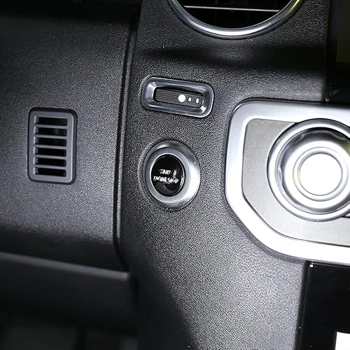 Miniatura 6 de LLKUANG Cubierta adhesiva para interruptor de botón de arranque y parada de motor rojo y plateado para LR4 Discovery 4 y Land Rover Range Rover