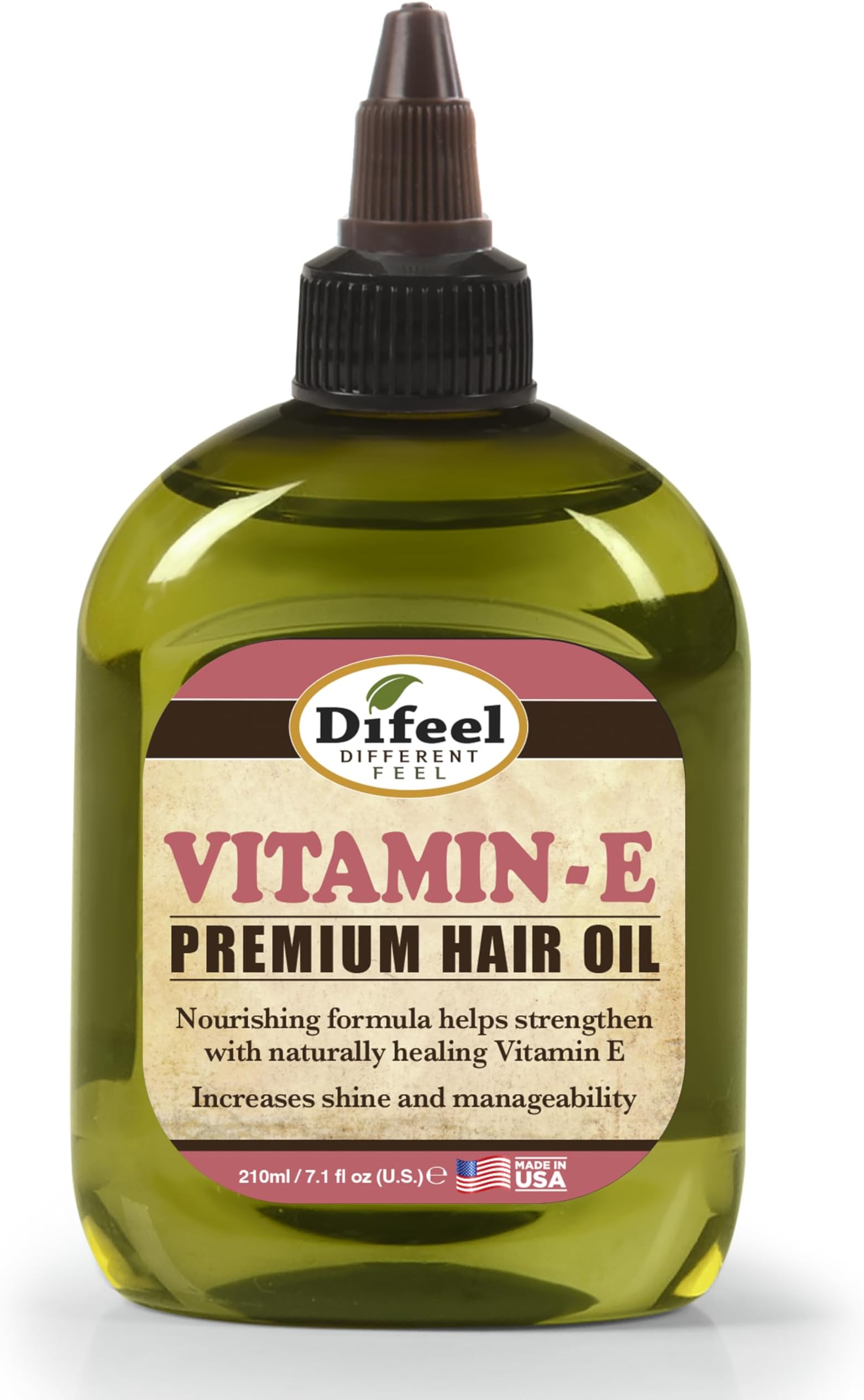 Organic Difeel Premium Natural Hair Oil - Vitamin E, Pure Herb Formula With Vitamins, For Thinning Hair, Rejuvenates & Revitalizes Hair & Scalp, Promotes Healthy Hair Growth 8 oz.