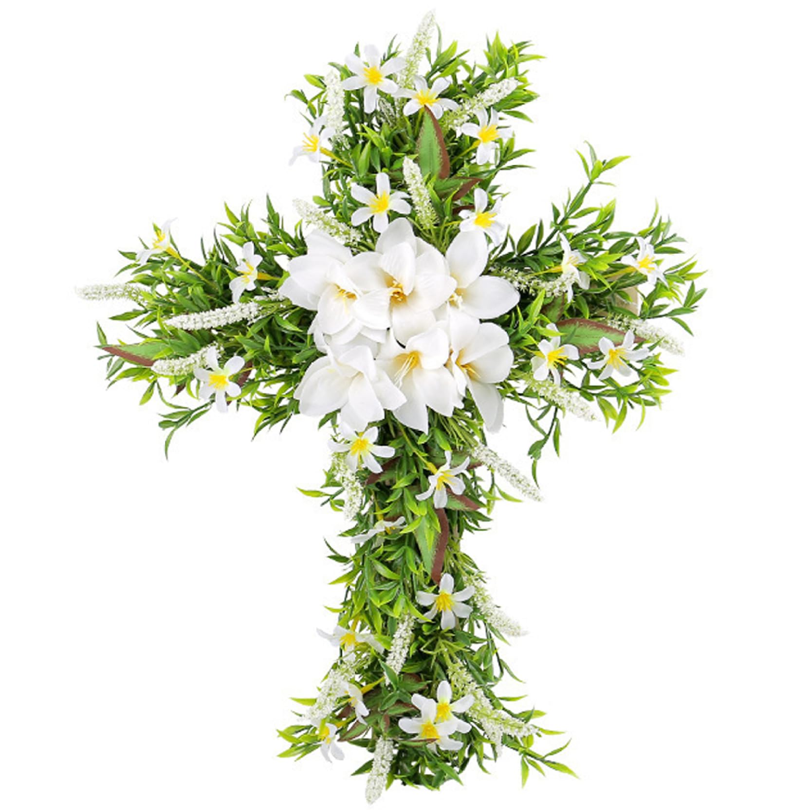 Couronne de 20 Croix avec Fleurs de lys artificielles haut de gamme pour mur et porte