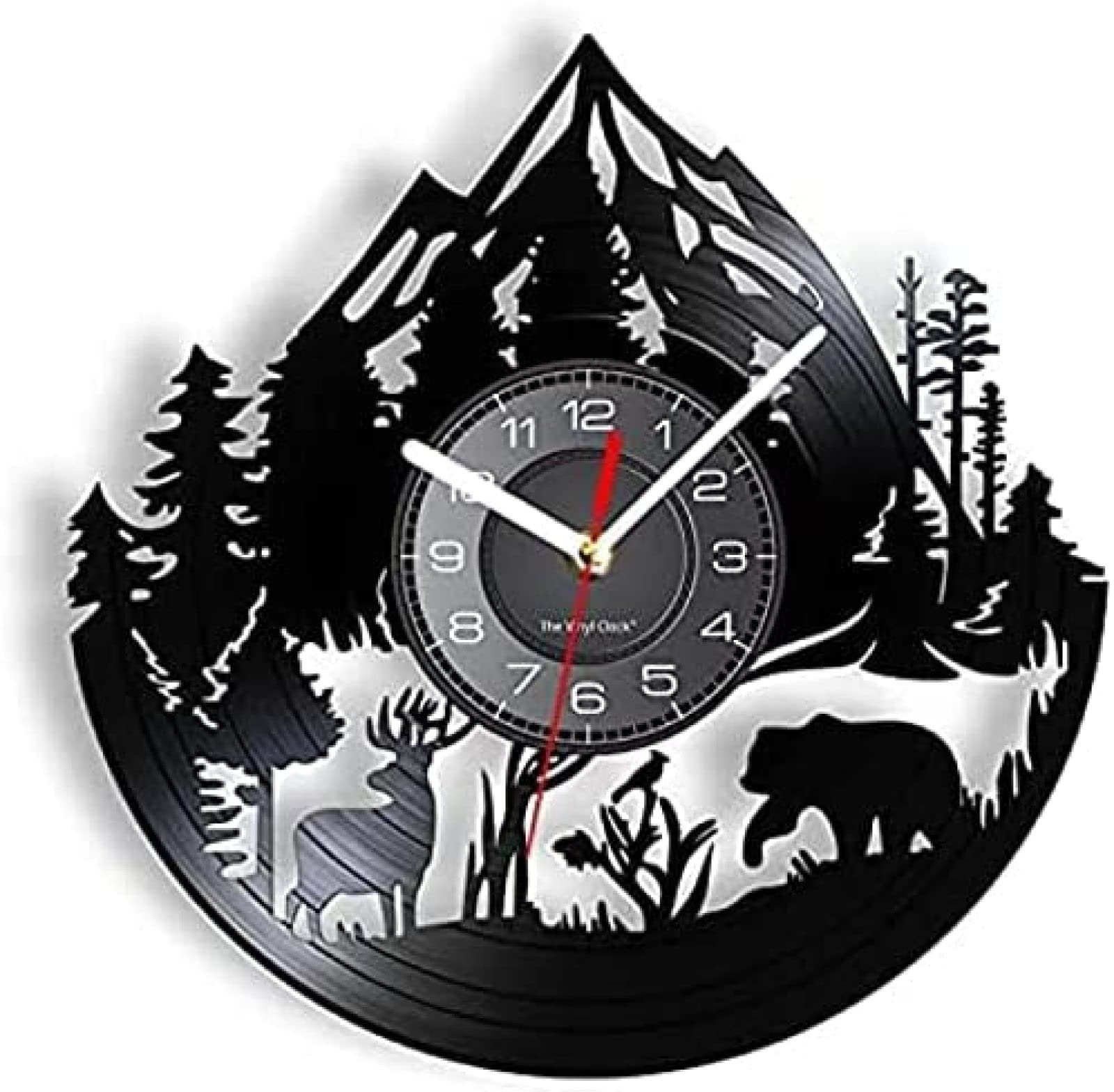 Horloge murale silencieuse vinyle foret pour stopper le tic tac dans une chambre ours