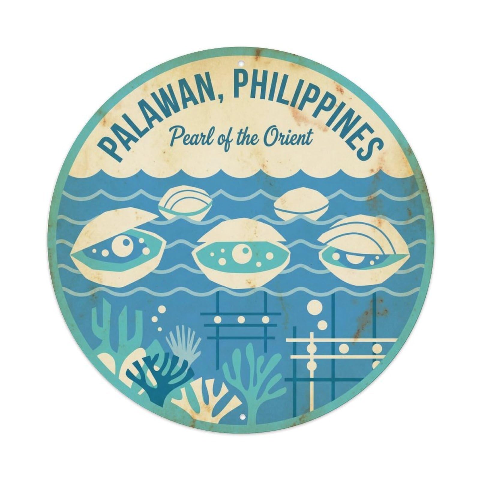 Philippines Palawan Hidden Lagoon Beach Destination Metal Tin Sign