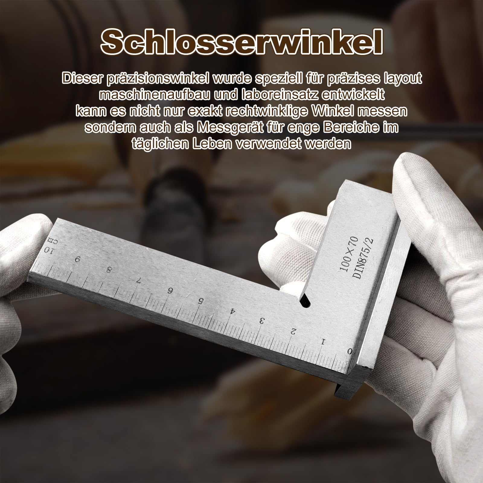 Escuadra De Carpintero Metálica 100x70 Mm - Ángulo De 90°, Con Escala De Medición, Ideal Para Trabajos Precisos En Madera Y Metal