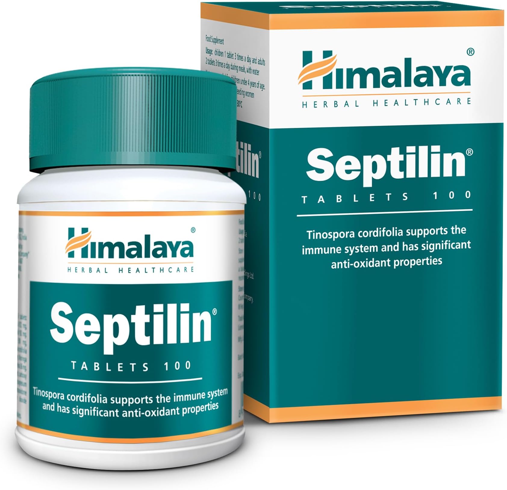 Herbals Septilin Herbal Food Supplement, Natural Support for Immune System, Tablets with Herbal Extracts | Antioxidants Rich - 100 Capsules