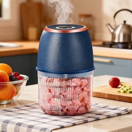 Miniatura 3 de Picadora eléctrica de ajo, herramienta de cocina de 11.8 fl oz, procesador de alimentos, máquina cortadora de cebolla pequeña | para alimentos