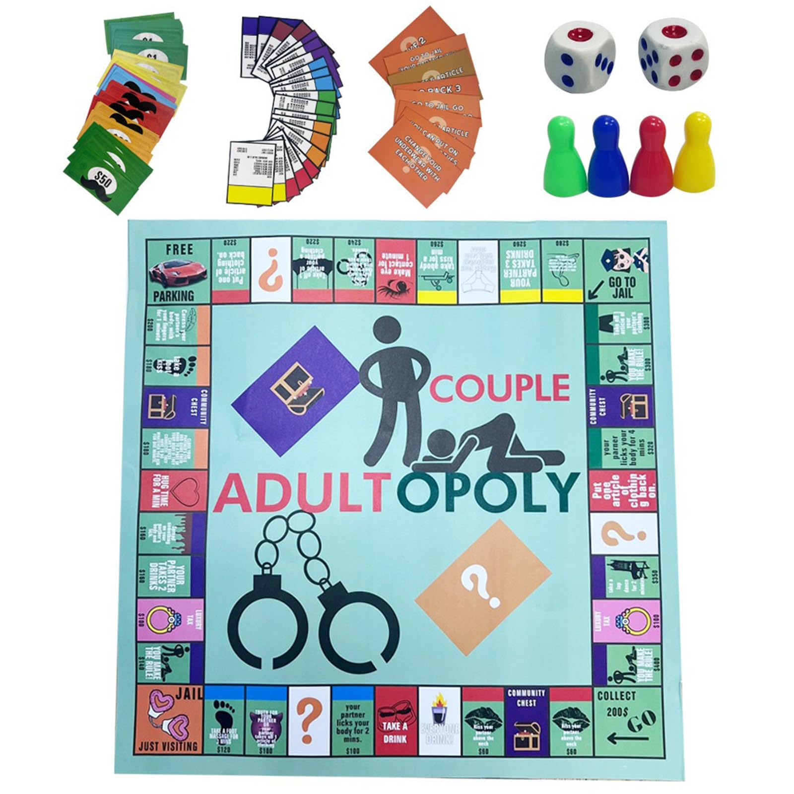 Couple Board Game, Couple Conversation Cards, Board Game Props for Date Night