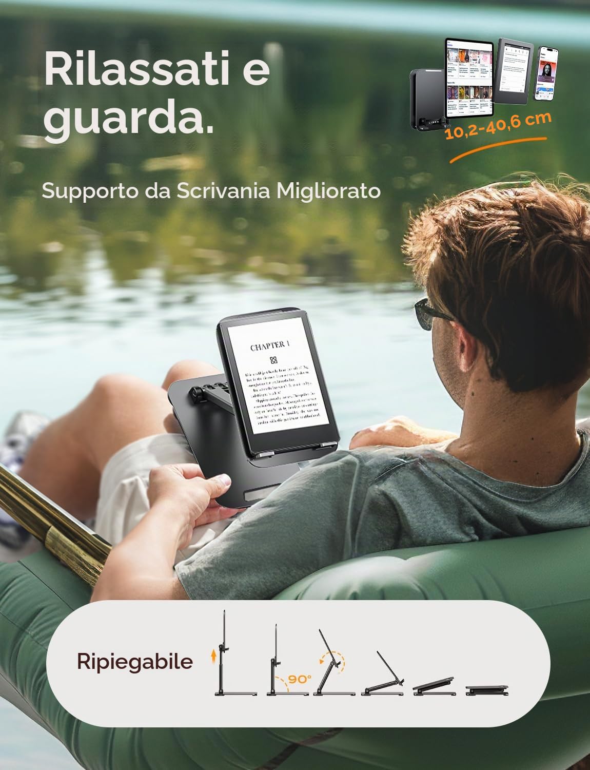LISEN Regolabile Supporto Tablet per iPad 10 11 Generazione Air iPhone 4.7"-15.9" Samsung