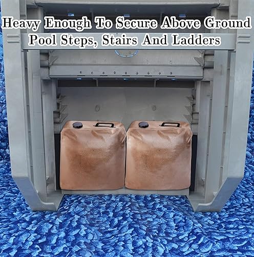 Miniatura 5 de Paquete de 2 bolsas de arena de plástico resistentes para piscina, peso universal para sistemas de entrada sobre el suelo, escalones y escaleras