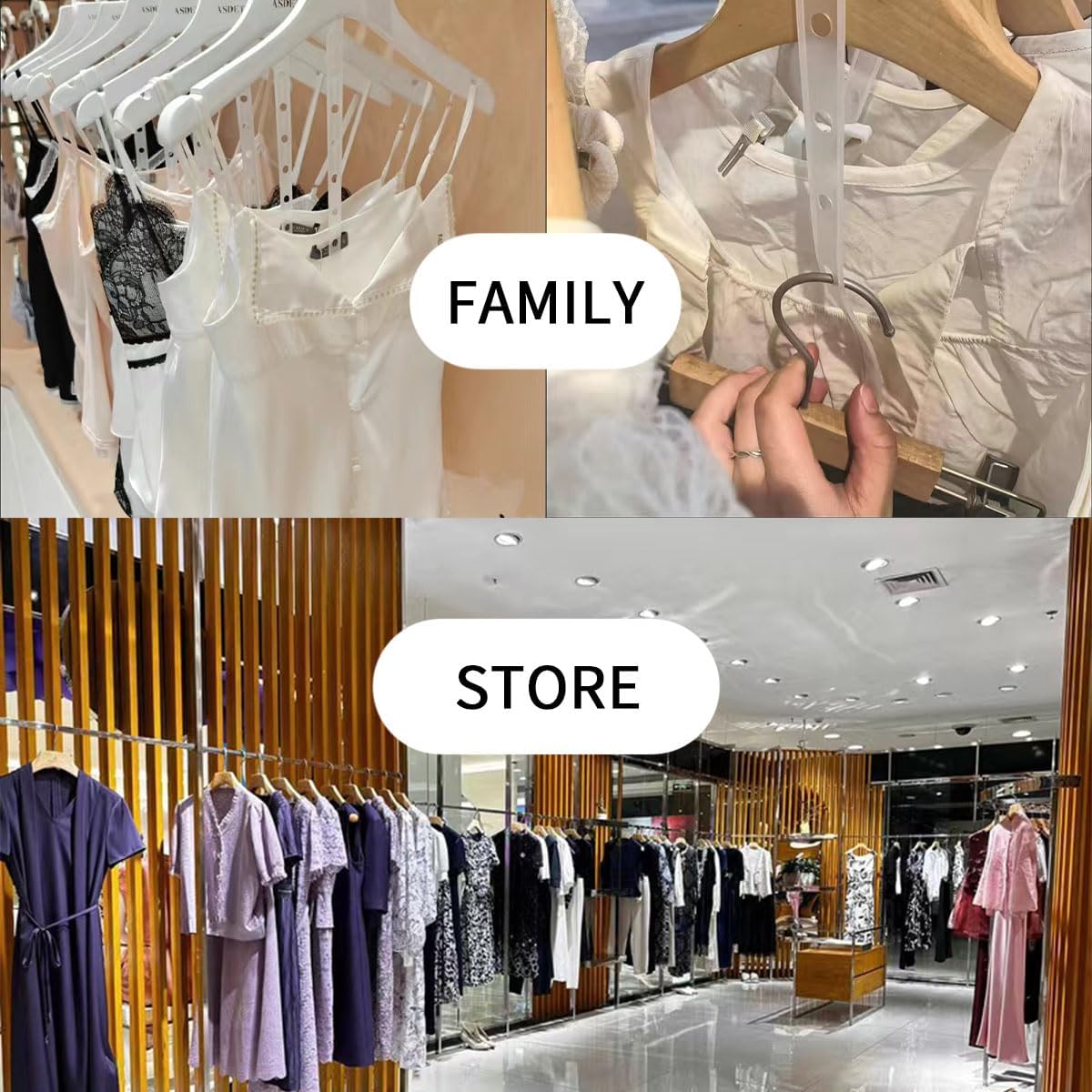 10 Pcs Clothes Hanger Chain Strips, Closet Organizers and Storage Space Saving Hangers, 14 Holes, for Clothes Closet, Clothing Store, College Dorm Room