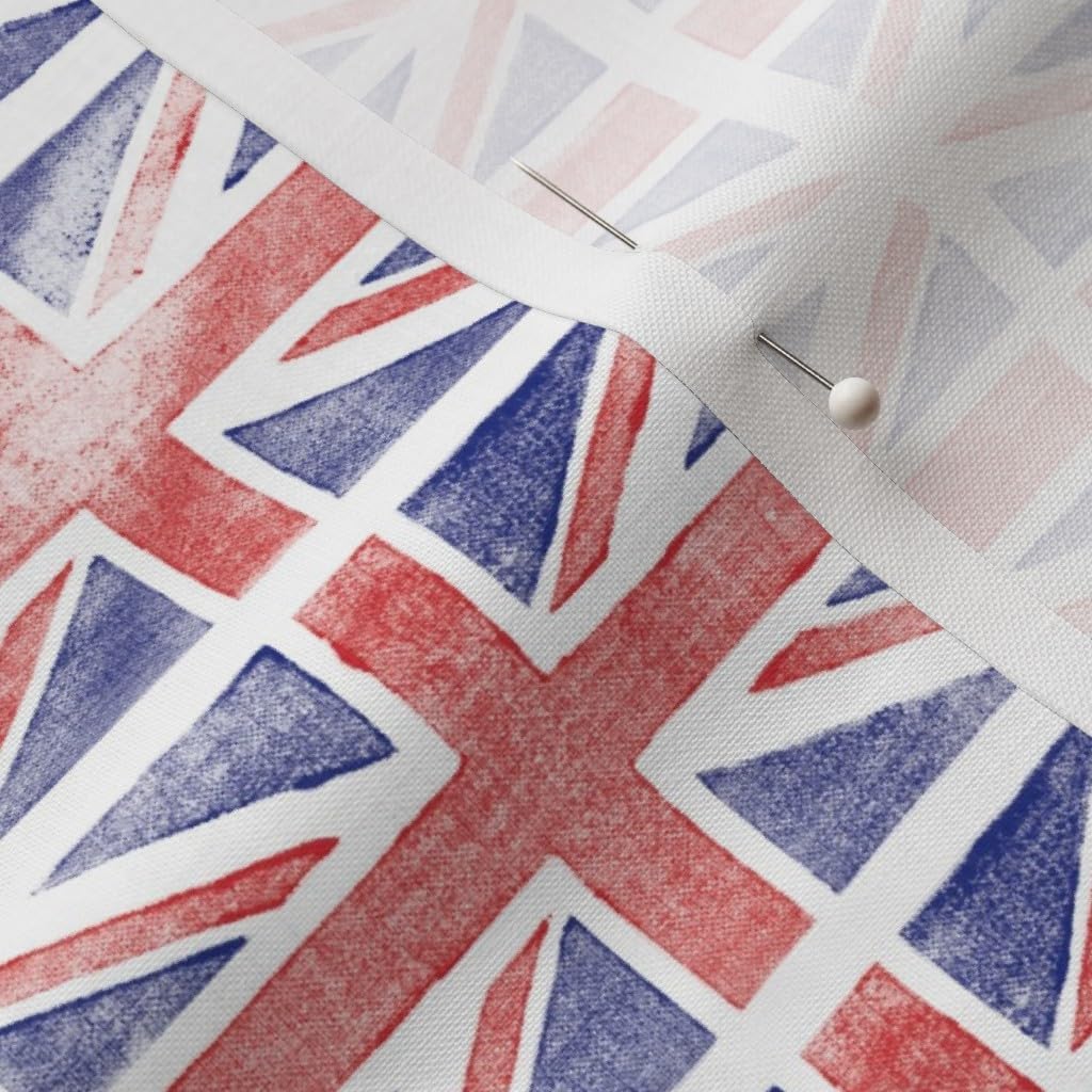 Spoonflower Fabric - United Flag England London Royalty British Patriotic Royal English Printed on Petal Signature Cotton Fabric by The Yard - Sewing Quilting Apparel Crafts Decor