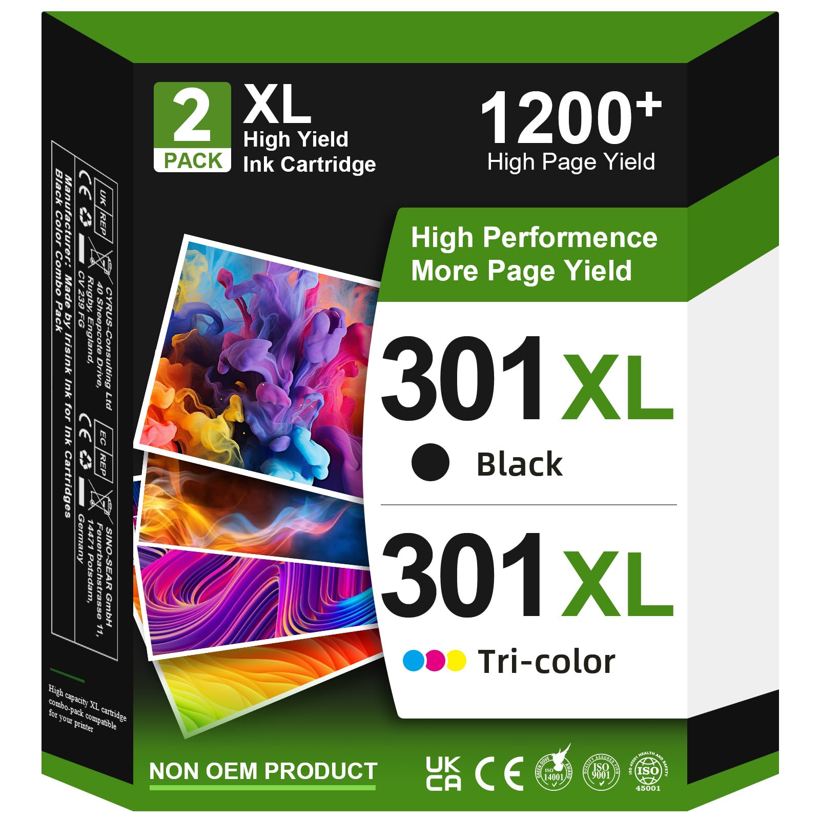 301XL Cartuccia d'inchiostro Compatibile con Cartucce HP 301 Compatibile con Cartucce HP 301 Nero e Colore per Deskjet 1000 1010 1510 2050 2540 3050 OfficeJet 2620 2622 4504 4630 Envy 4500 5530 5532