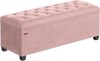 SONGMICS Storage Ottoman Bench, Ottoman Foot Rest with Legs, 40 x 110 x ...