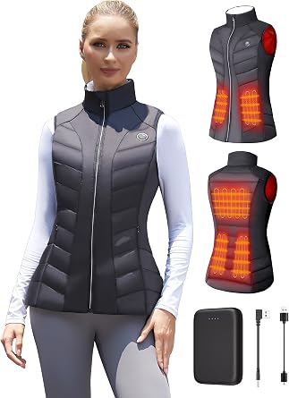 Heated Vest for Women With Battery Pack - Electric Lightweight Rechargeable Fleece Jacket