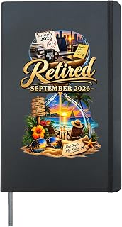 Retired September 2026 Beach Travel Graphic Hardcover Journal, Black