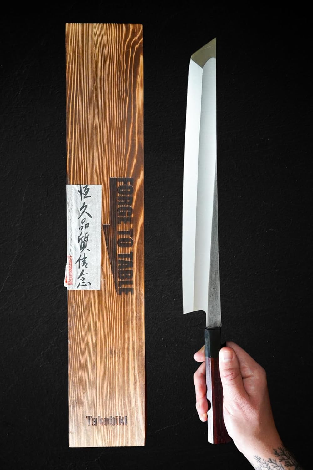 13 Inch Sakimaru Takobiki Knife, AUS10 High Carbon Stainless Steel, Double Bevel