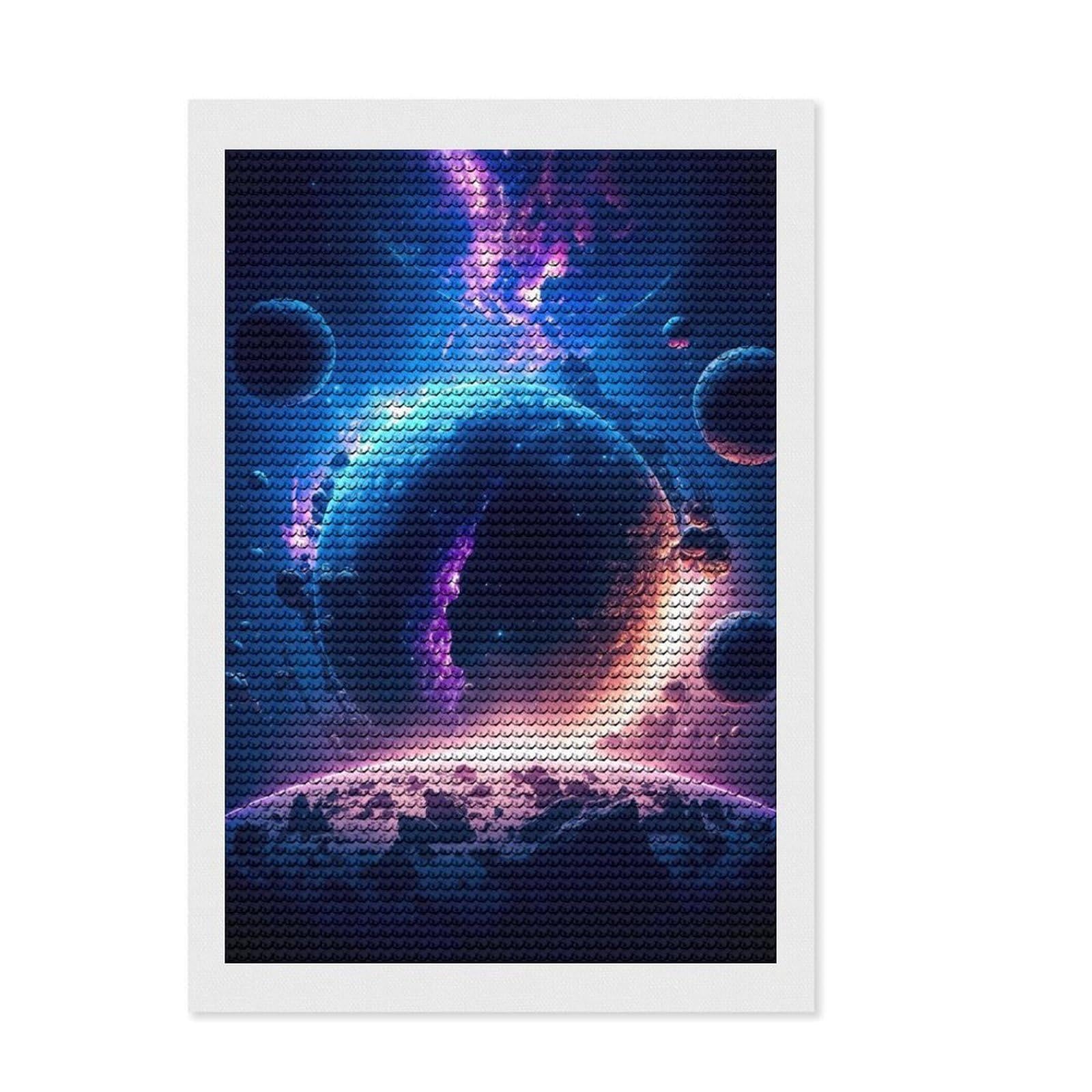 Junmoney Collision Full Drill Diamond Painting Kit 8"x12", for Teens, Boho Decor, Good for Quiet Evenings, Thoughtful Handmade Gift