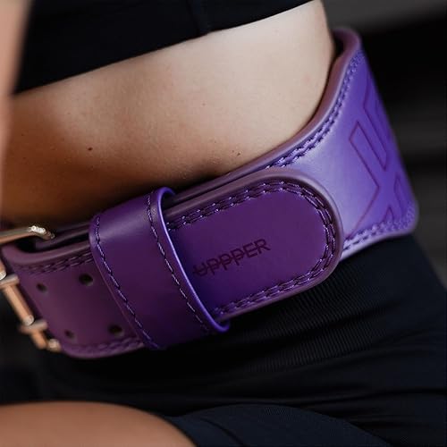 Miniatura 6 de UPPPER Cinturón de levantamiento de pesas - Cinturón de elevación cónico de doble punta de 4 a 2.5 pulgadas para hombres y mujeres - Soporte de