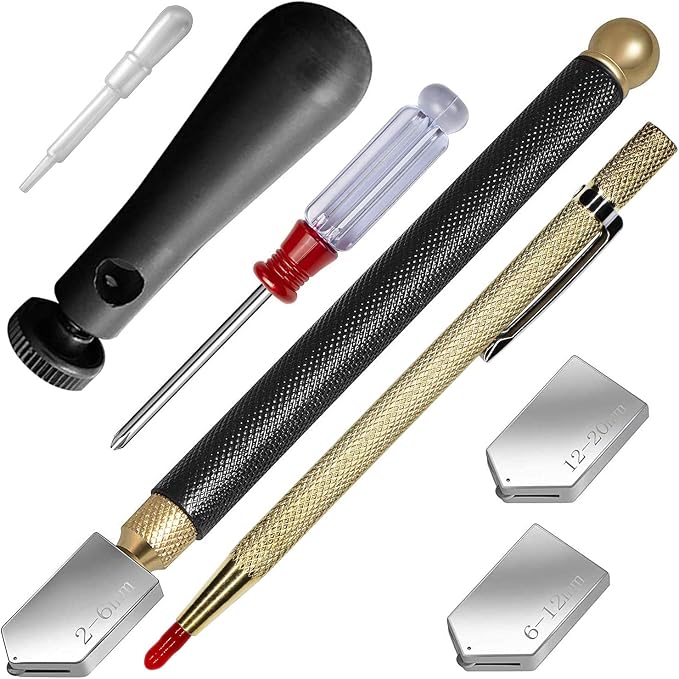 Kit Coupe-Verre Professionnel 8 Pièces - Pince à Briser, Coupe-Verre Et Accessoires