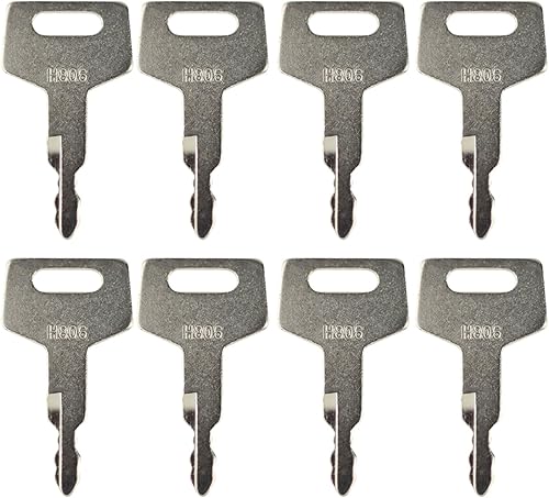 8PCS H806 Llaves de encendido para equipo pesado Llaves de repuesto para Takeuchi Hitachi Gehl New Holland Case 17001-00019 180845