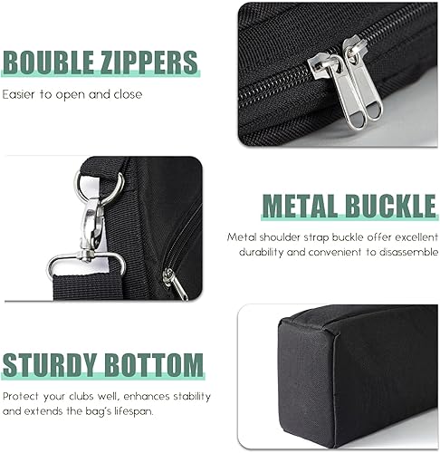 Vista 3 de Bolsa de viaje de golf – Bolsa de golf Sunday para hombres con protección de espuma gruesa, bolsa de transporte de golf Par 3 para campo