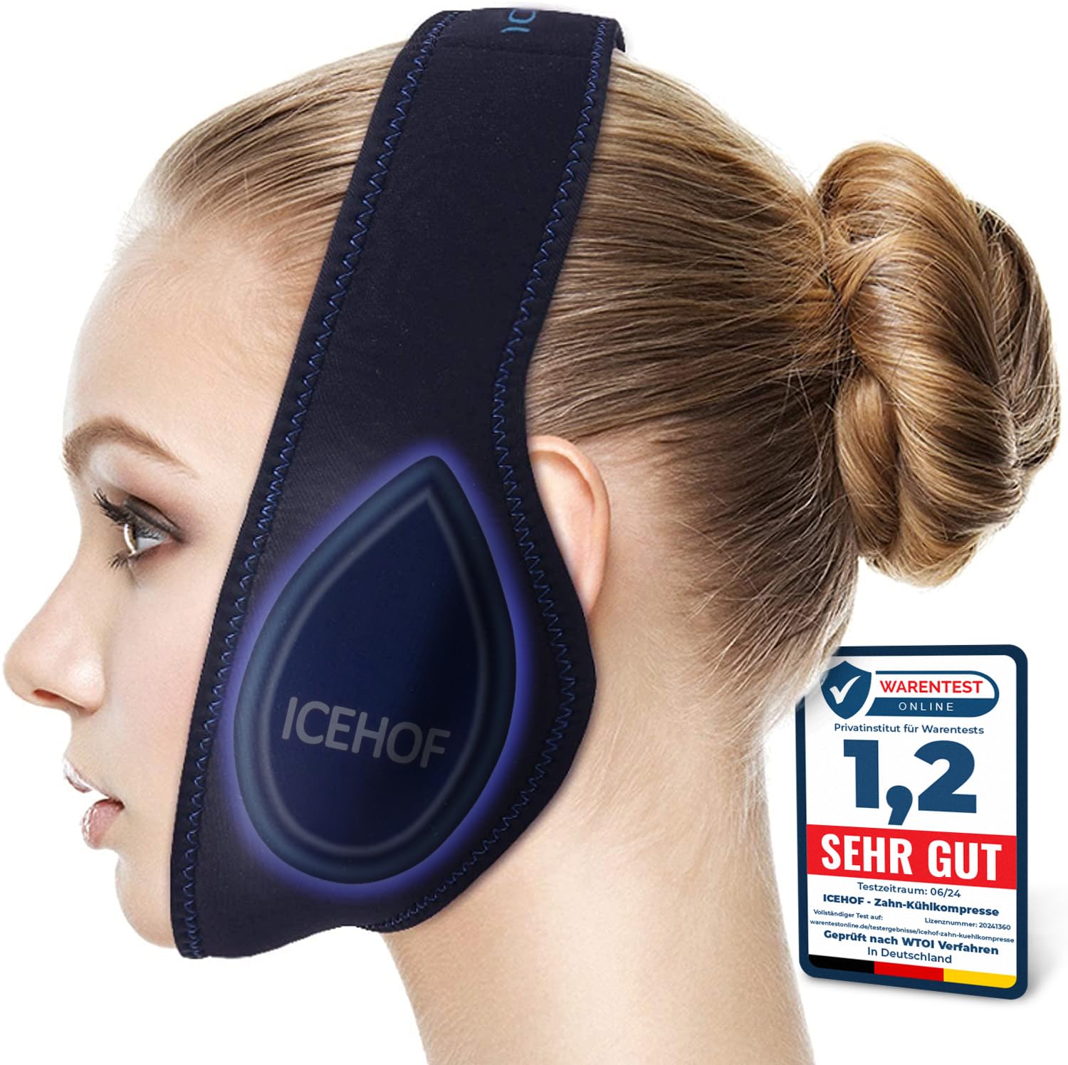 ICEHOF Kühlpads Weisheitszähne (4x) – Mit weichem Stoff für mehr Kühlung nach Zahn OP - Kühlpack Weisheitszahn Kühlkompresse Kühlpads Gesicht