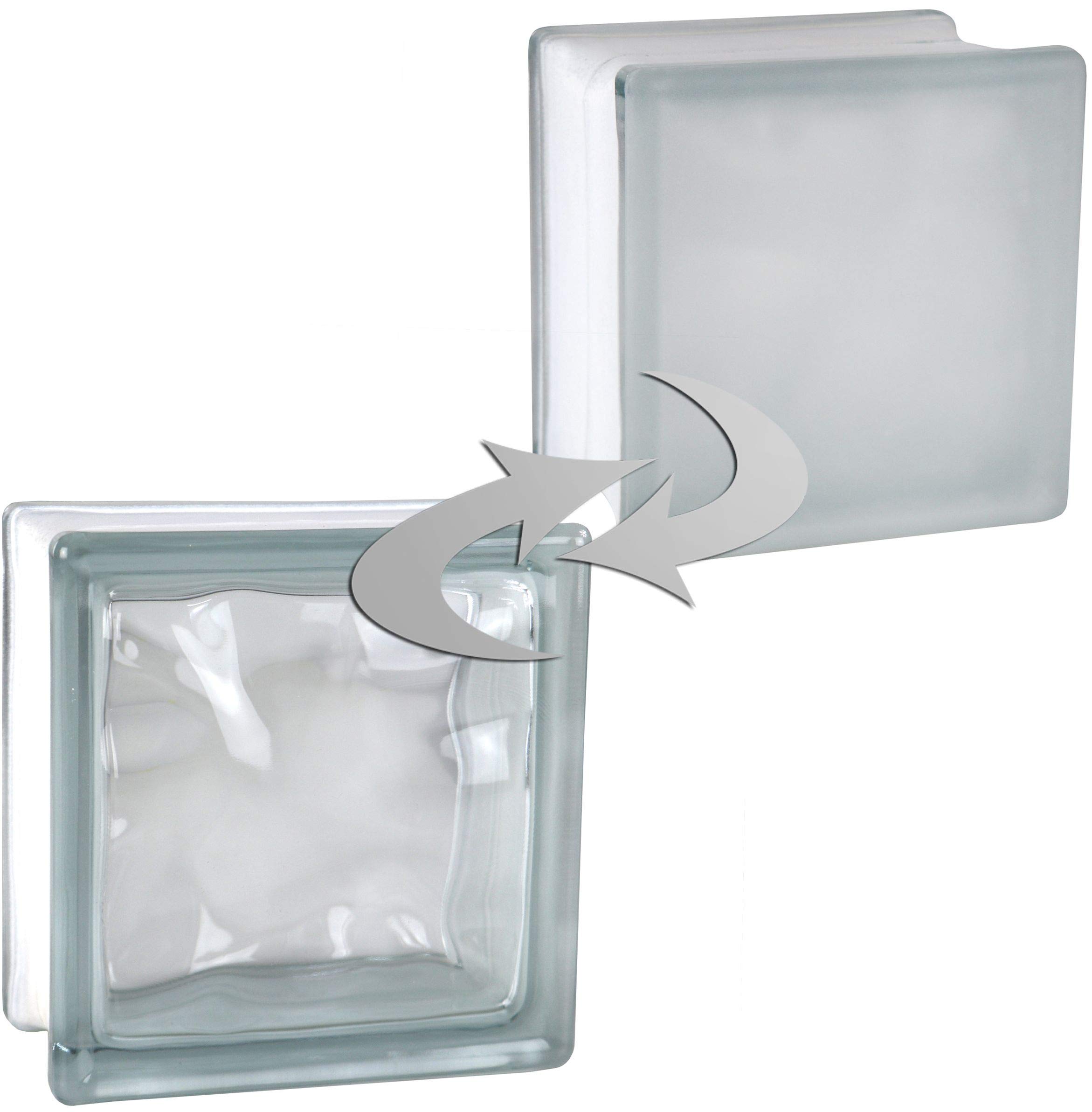 5 pezzo FUCHS vetromatton nuvola trasparente satinato un lato 14,5x14,5x8 cm