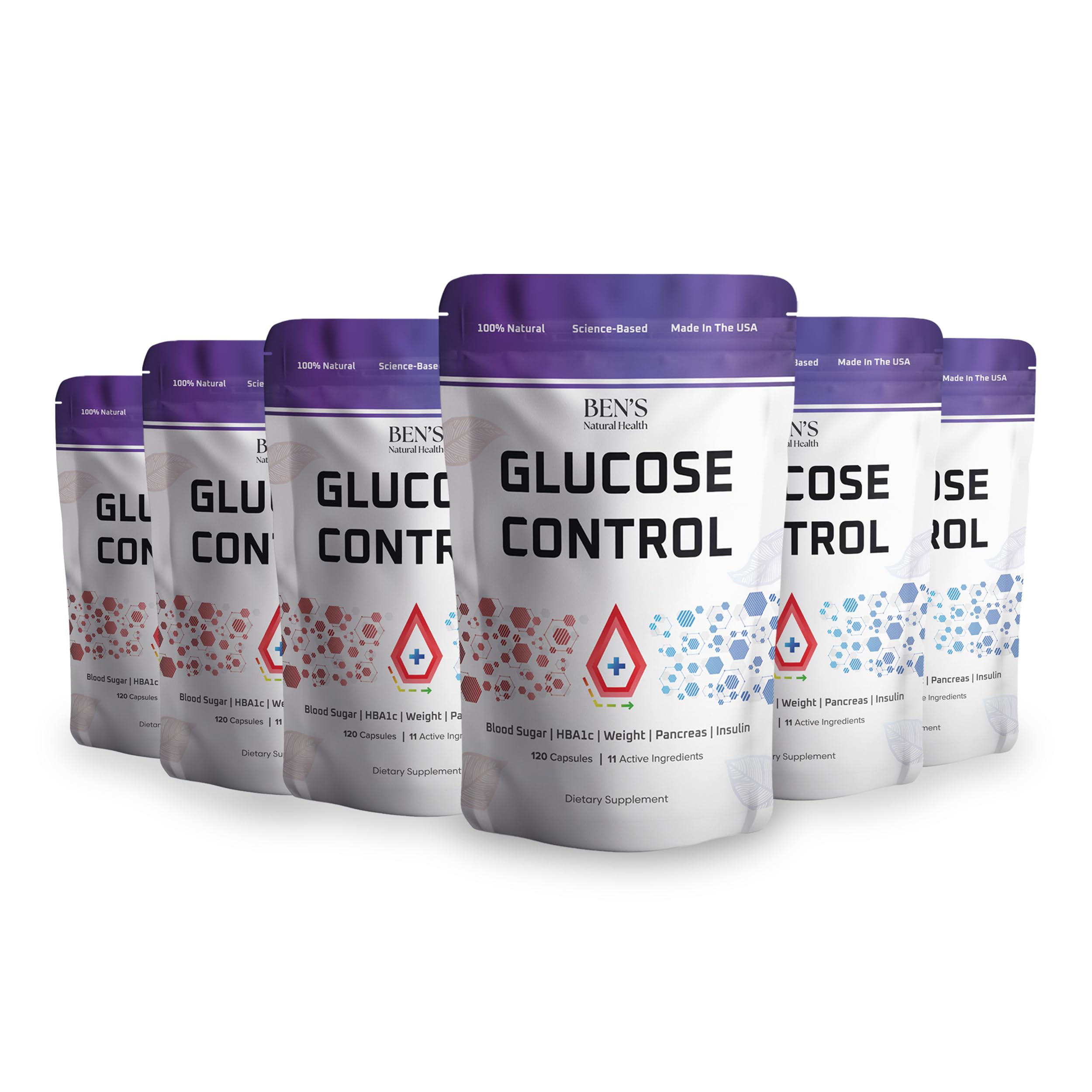 Ben's Natural Health Glucose Control, Berberine, 120 Capsules, 6 Pk