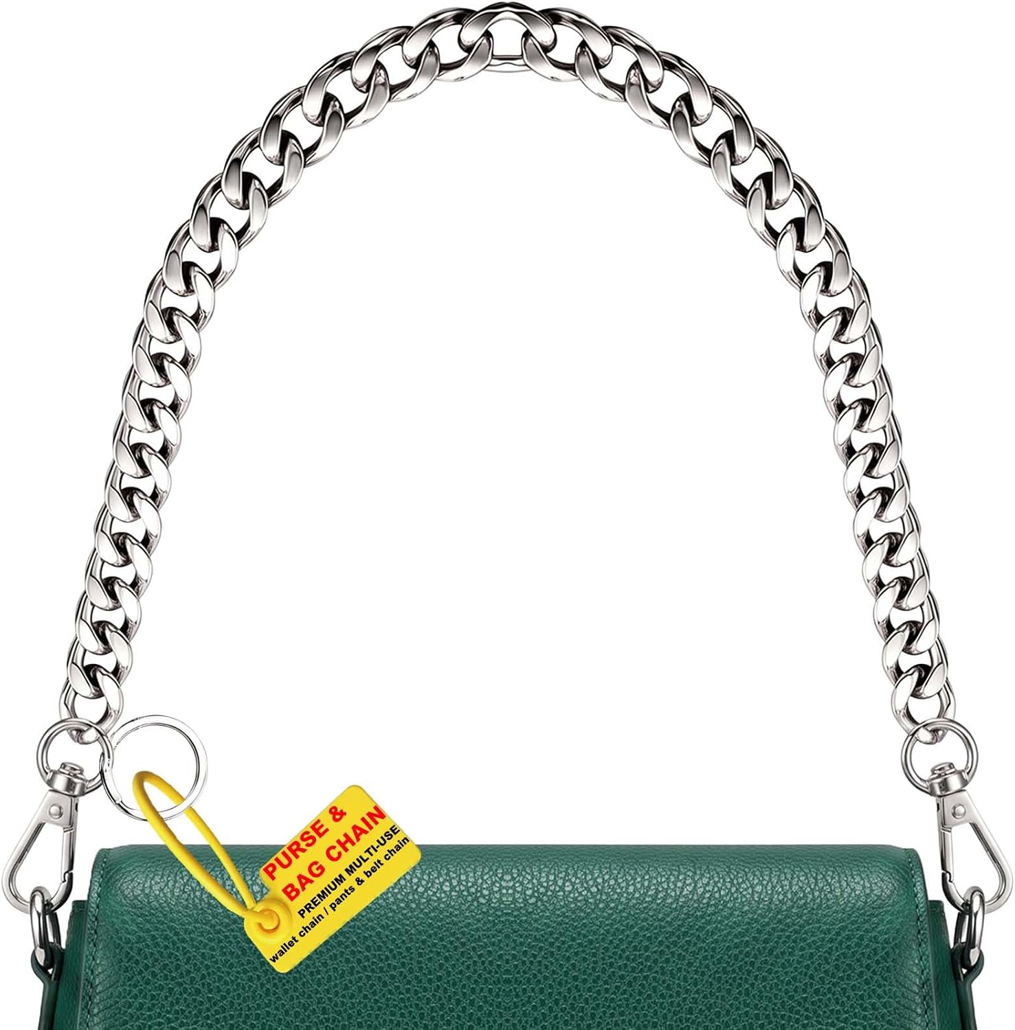 Senavie 23.6″ Silver Purse Chain Strap, Chunky Bag & Wallet Chain