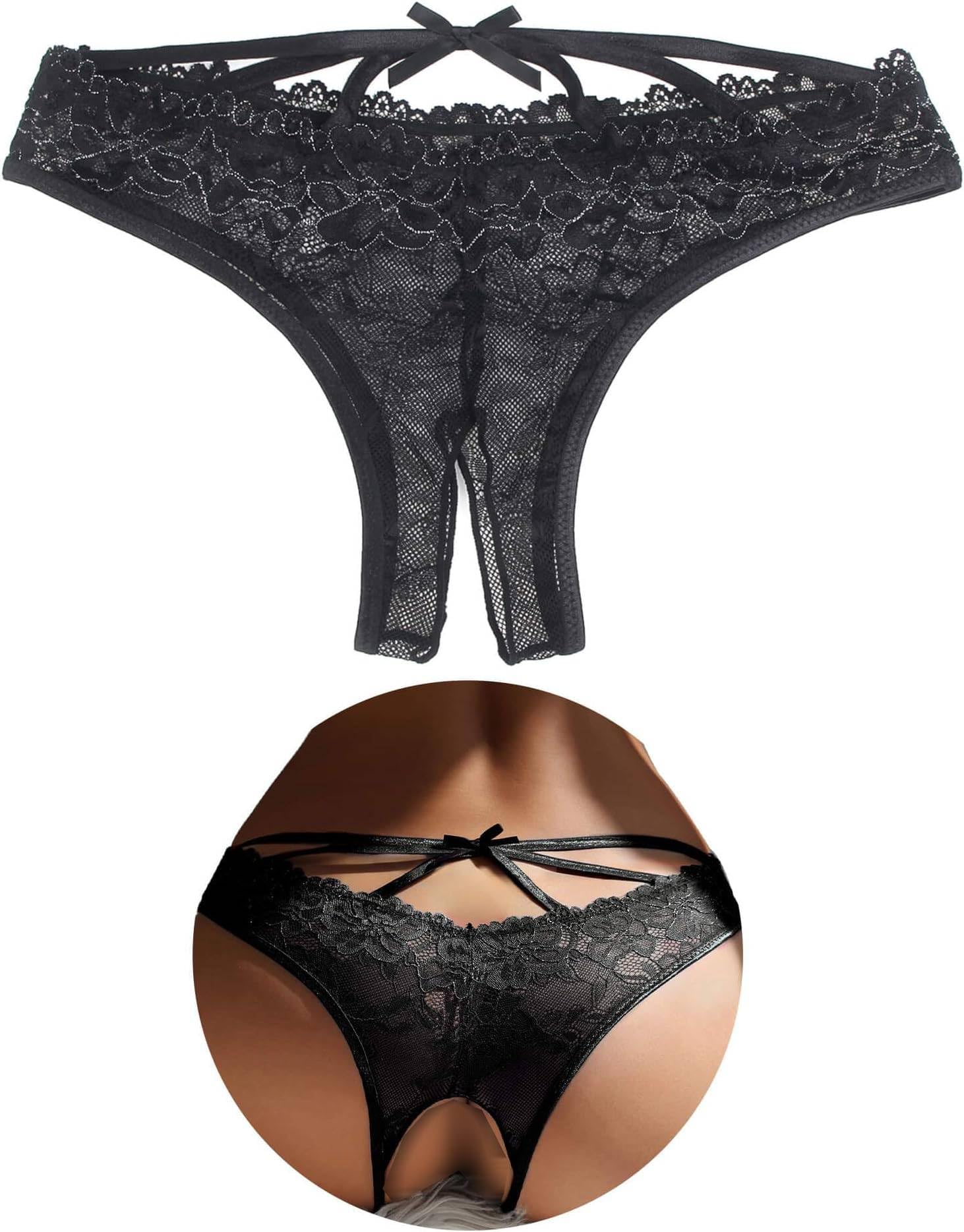 ohyeah Lace Panties for Womens Plus Size Cheeky Underwear Lace G-String Thongs T-Back Underpant Hipster Briefs
