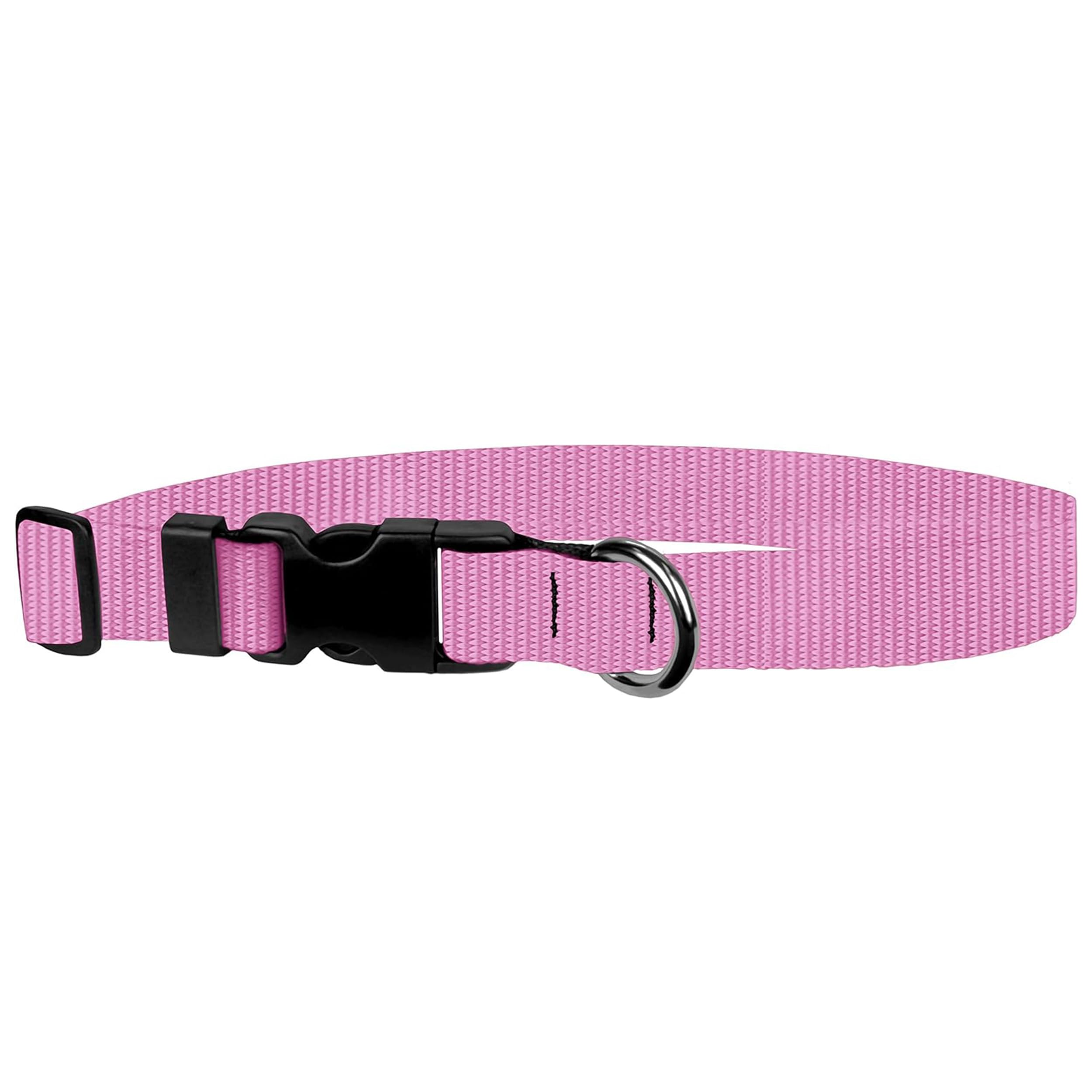 Dog Collar - Colored Adjustable Pet Collars, 1 Inch Wide, Extra Large, Pink