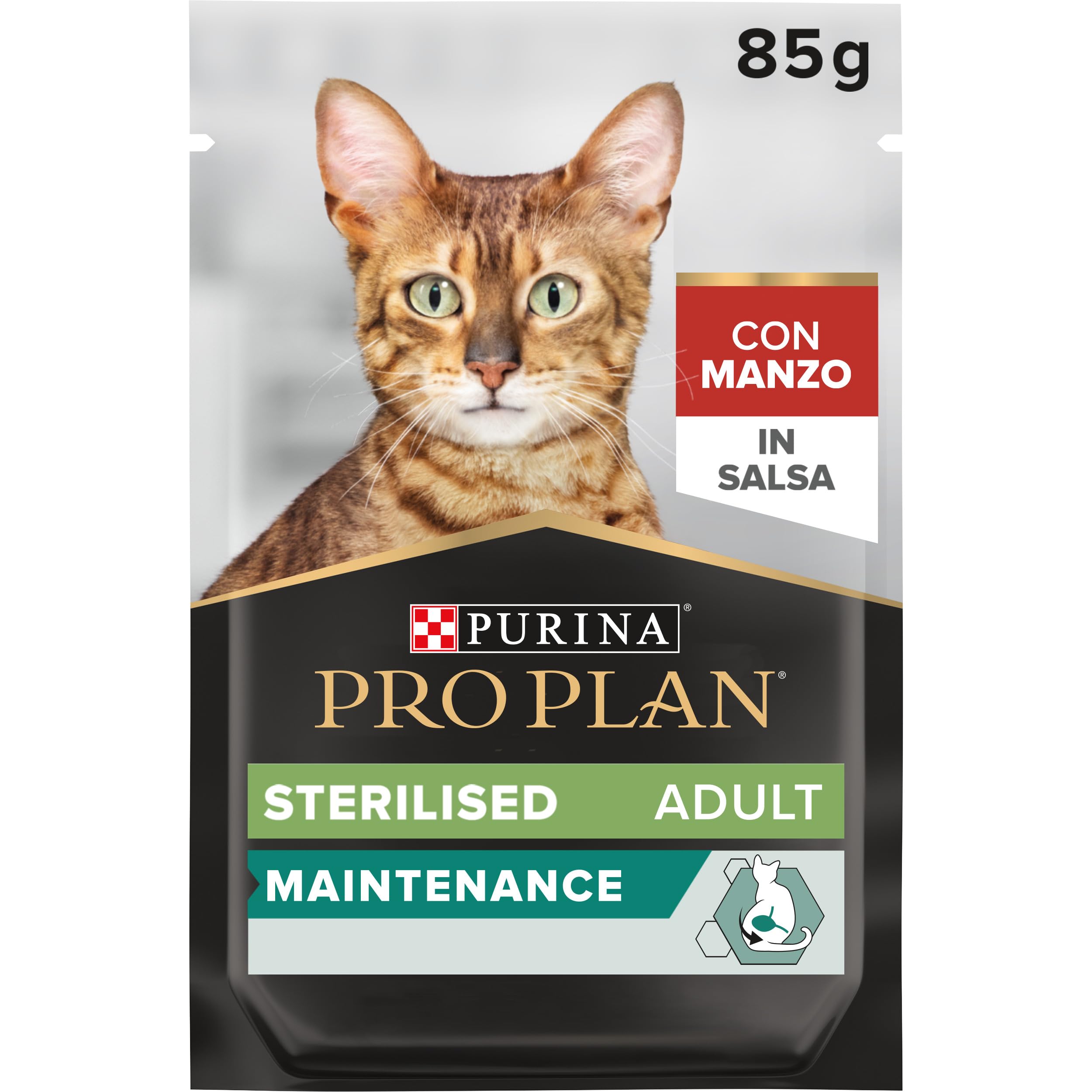Purina Pro Plan Comida Húmeda para Gato Esterilizado Adulto con Buey, 26 sobres de 85g