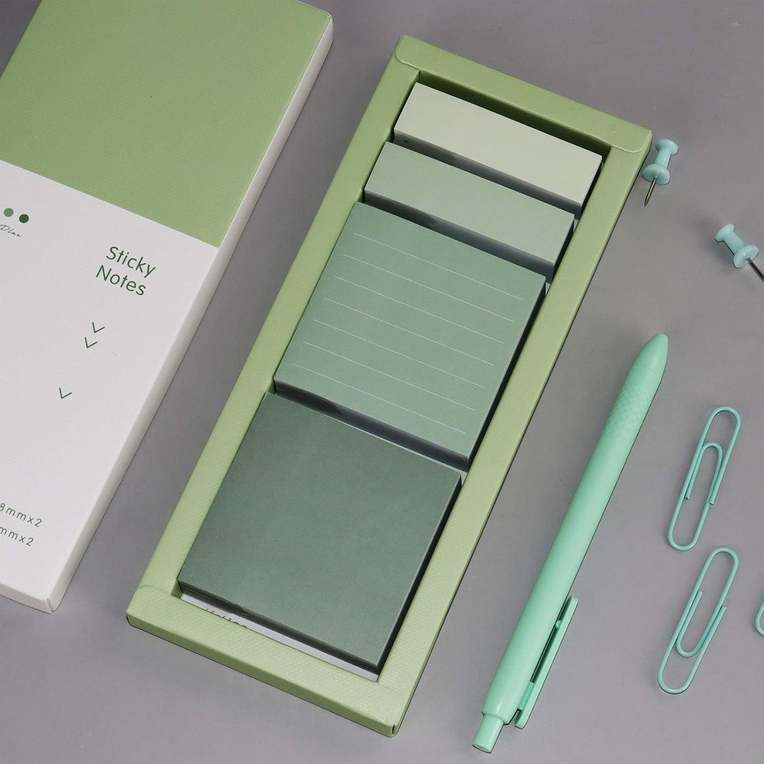 Koqye 240 Sheets Sage Green School Supplies Sticky Note Index Tabs Set image 2