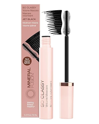 Mineral Fusion So Classy Volume Mascara (negro) - Fórmula voluminosa para la apariencia de pestañas más voluminosas - Hipoalergénico, sin